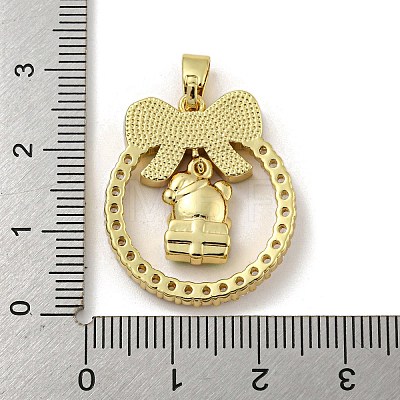 Christmas Brass Micro Pave Cubic Zirconia Pendant KK-H468-01D-02G-1