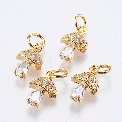 Brass Micro Pave Cubic Zirconia Charms LS-RB-I077-25G-RS-1