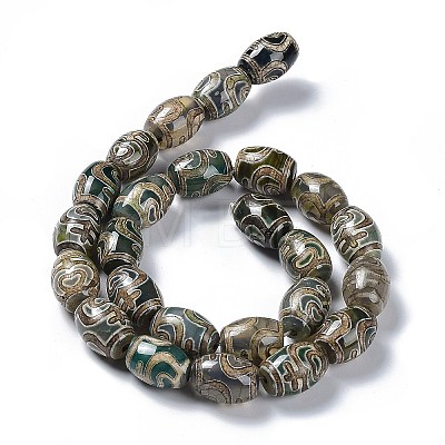 Tibetan Style dZi Beads Strands TDZI-E005-01F-1