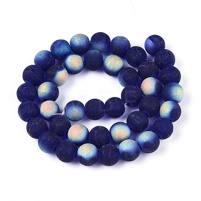 Frosted Transparent Glass Beads Strands LS-GLAA-T032-T10mm-MBB15-1