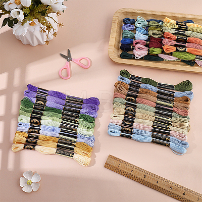 48 Skeins 4 Colors 6-Ply Polyester Embroidery Floss OCOR-CY0004-55B-1