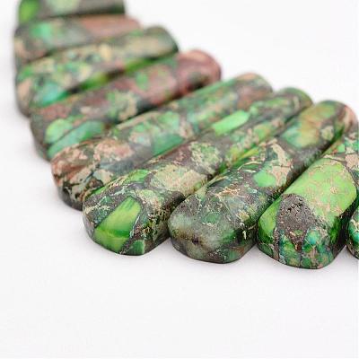 Assembled Gold Line and Imperial Jasper Beads Strands G-P298-K02-1