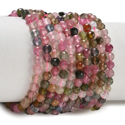 Natural Multicolor Tourmaline Beads Strands GG-CBA5A1A-A10-04-1
