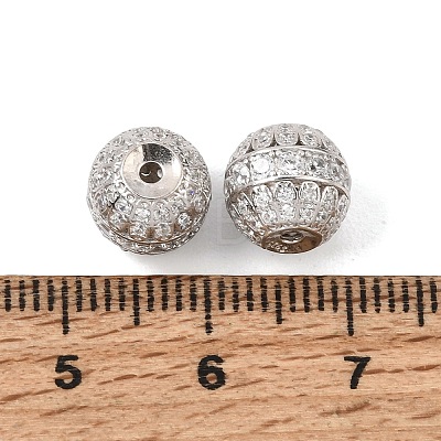 925 Sterling Silver Micro Pave Clear Cubic Zirconia Beads SE-CBAF1B2-07P-1