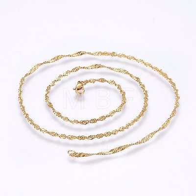 304 Stainless Steel Singapore Chain Necklaces MAK-L015-25F-1