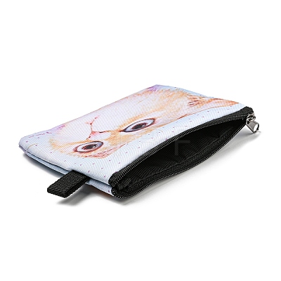 Cute Cat Polyester Zipper Wallets ANIM-PW0002-28M-1