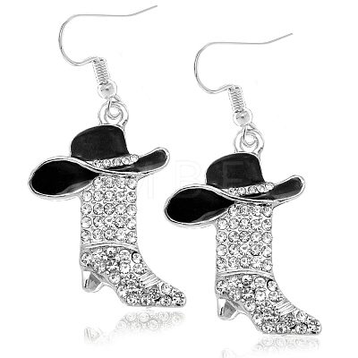 Alloy Rhinestone Dangle Earrings FS-WG4606E-08-1