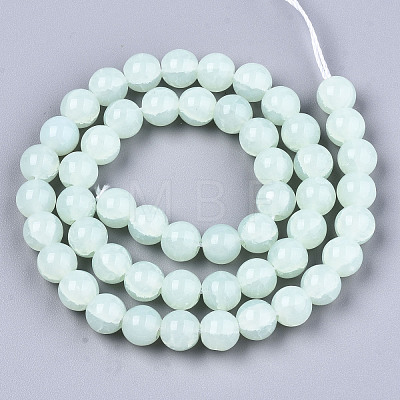 Imitation Jade Glass Beads GLAA-S192-001E-1