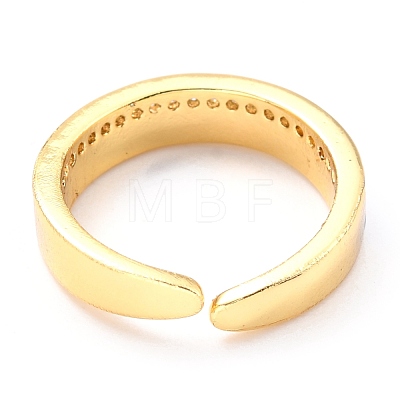 Adjustable Real 18K Gold Plated Brass Enamel Finger Rings RJEW-L071-23G-1