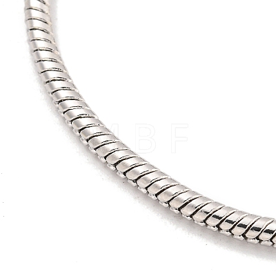 3MM Brass European Style Round Snake Chain Bracelets for Jewelry Making BJEW-G703-03P-1