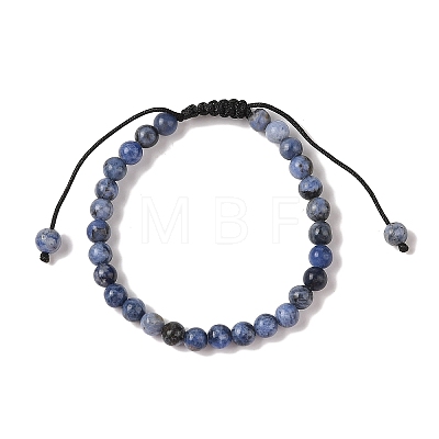 6mm Round Natural Sodalite Braided Bead Bracelets BJEW-C067-01A-03-1