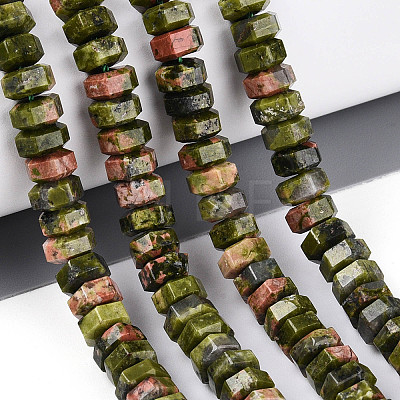 Natural Unakite Beads Strands G-N357-14A-10-1