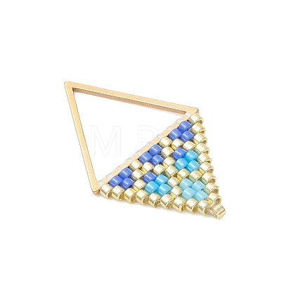 3Pcs MIYUKI Glass Seed Beaded Rhombus Pendants PALLOY-MZ01175-1