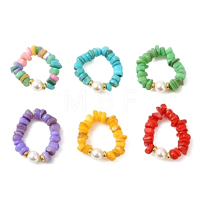 Natural Freshwater Shell Finger Rings RJEW-JR01073-1