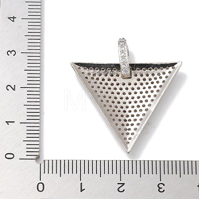 Rack Plating Brass Micro Pave Cubic Zirconia Pendants KK-L224-039P-1