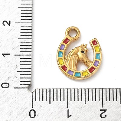 304 Stainless Steel Enamel Pendants STAS-U054-07G-1