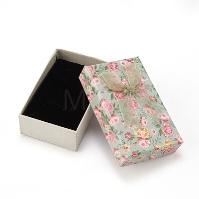 Flower Pattern Cardboard Jewelry Packaging Box CBOX-L007-003B-1