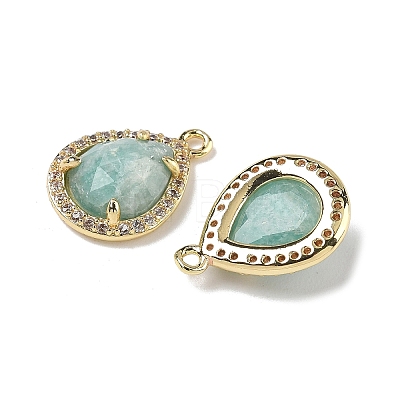 Natural Amazonite Faceted Teardrop Pendants G-U028-02G-04-1