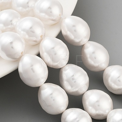 Electroplated Shell Pearl Beads Strands BSHE-H110-01-03-1