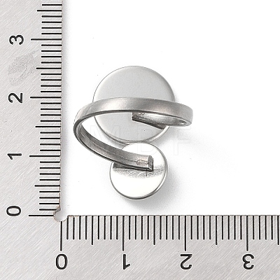 304 Stainless Steel Open Cuff Ring Findings STAS-E124-05H-P-1