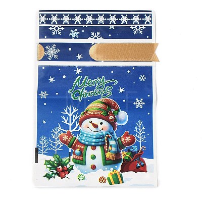 Christmas Snowman Plastic Packing Pouches Drawstring Bags ABAG-Q053-03A-1