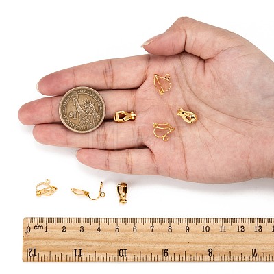 Brass Clip-on Earring Findings X-EC109-G-1
