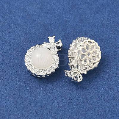 Brass Micro Pave Clear Cubic Zirconia Pendants KK-D228-01S-02-1