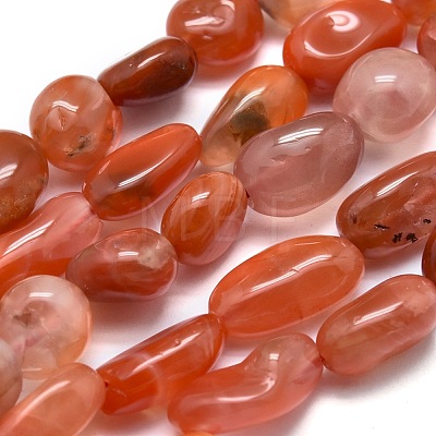 Natural South Red Agate Beads Strands G-O186-B-15-1