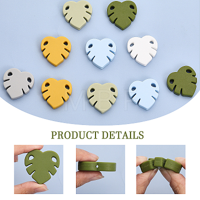 12Pcs 6 Colors Food Grade Eco-Friendly Silicone Beads SIL-CA0002-54-1