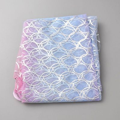 Fish Scale Pattern Polyester Fabric DIY-WH20081-103A-1