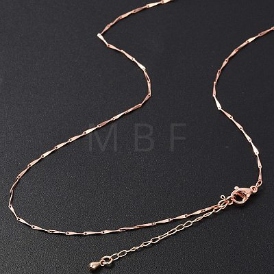 Brass Link Chain Necklaces for Women NJEW-D302-35RG-1