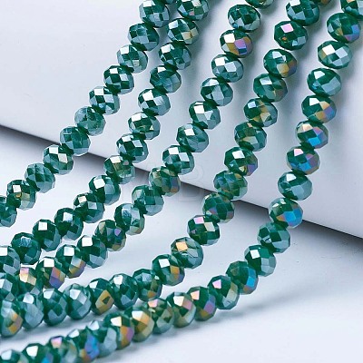 Electroplate Glass Beads Strands EGLA-A044-P4mm-B09-1