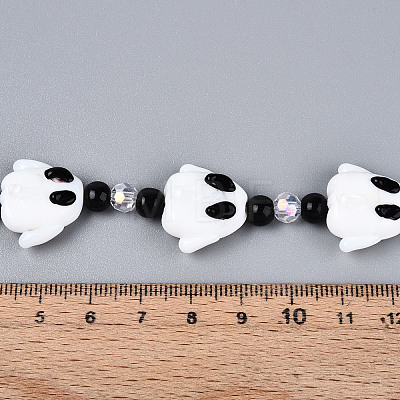 Halloween Theme Handmade Lampwork Beads Strands LAMP-N028-17B-1