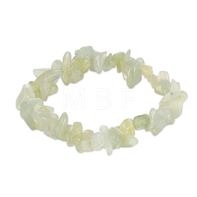 Natural New Jade Chips Stretch Bracelets BJEW-BB16534-A-1