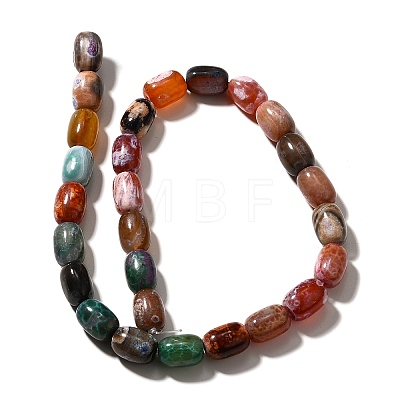 Natural Fire Crackle Agate(Dyed & Heated) Beads Strands G-H091-C01-01-1