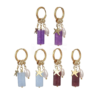 202 Stainless Steel Dangle Huggie Hoop Earrings EJEW-JE07295-1
