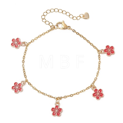 Alloy Enamel Charm Bracelets BJEW-JB13169-02-1