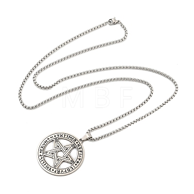 201 Stainless Steel Pendant Necklaces NJEW-H030-02P-1