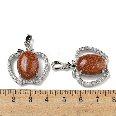 Synthetic Goldstone with Clear Cubic Zirconia Pendants G-G133-03P-25-1