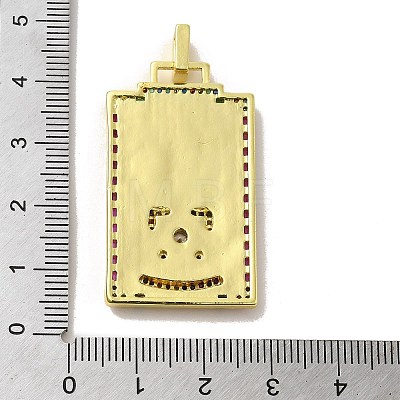 Brass Micro Pave Cubic Zirconia Pendants with Enamel KK-H458-03G-16-1