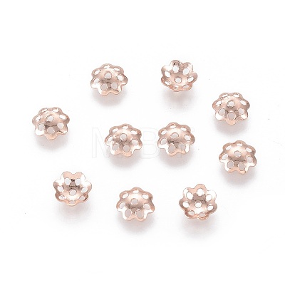 201 Stainless Steel Bead Caps LS-X-STAS-F040-24-RG-1