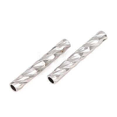 Brass Textured Tube Beads KK-H250-01A-P-1