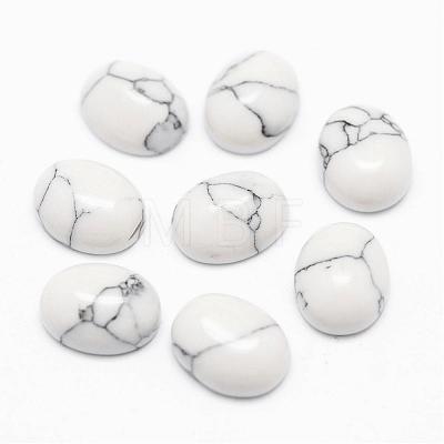 Synthetic Howlite Cabochons G-P215-10-8x10mm-1