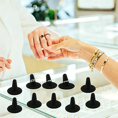 30Pcs Resin Flocking Ring Displays RDIS-FG0001-33-1