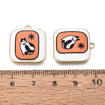 Printed Alloy Enamel Pendants ENAM-N072-01KCG-03-1