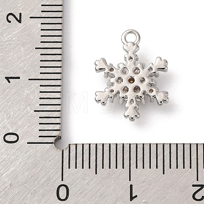 Brass Pave Clear Cubic Zirconia Charms KK-V016-03P-1