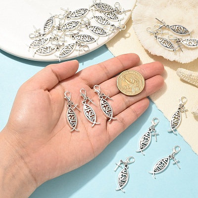 30Pcs Alloy Pendant Decorations HJEW-YW00475-1