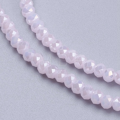 Electroplate Glass Beads Strands GLAA-F078-FR21-1