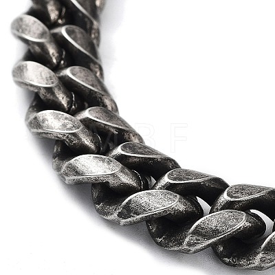 304 Stainless Steel Cuban Link Chains Bracelets for Men & Women BJEW-D031-07B-1