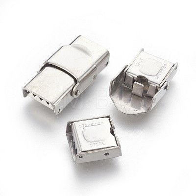 201 Stainless Steel Watch Band Clasps STAS-P221-22B-P-1